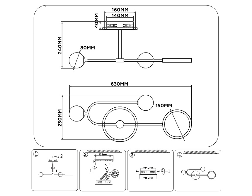 FL66221/3 WH белый 29W 3000K-6400K+G9/2 630*230*240 (ПДУ ИК)